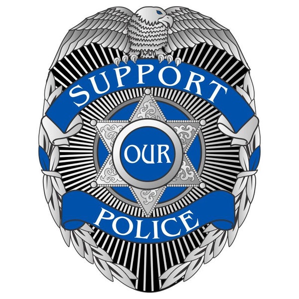 Thin Blue Line Decal Support our Police Blue line badge exterior window car decal sticker - Various sizes and materials