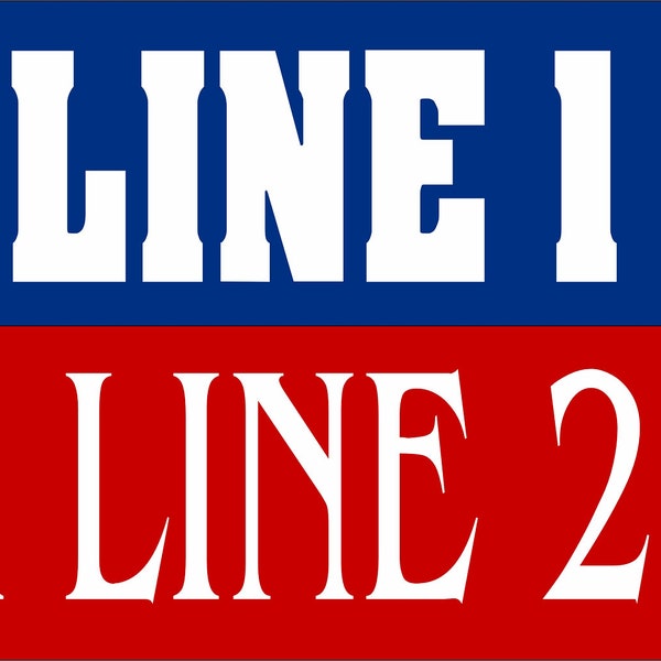 Political Bumper Sticker or Auto Magnet "YOUR CUSTOM TEXT" on each line. Various Sizes Decal or Magnet option with sizes