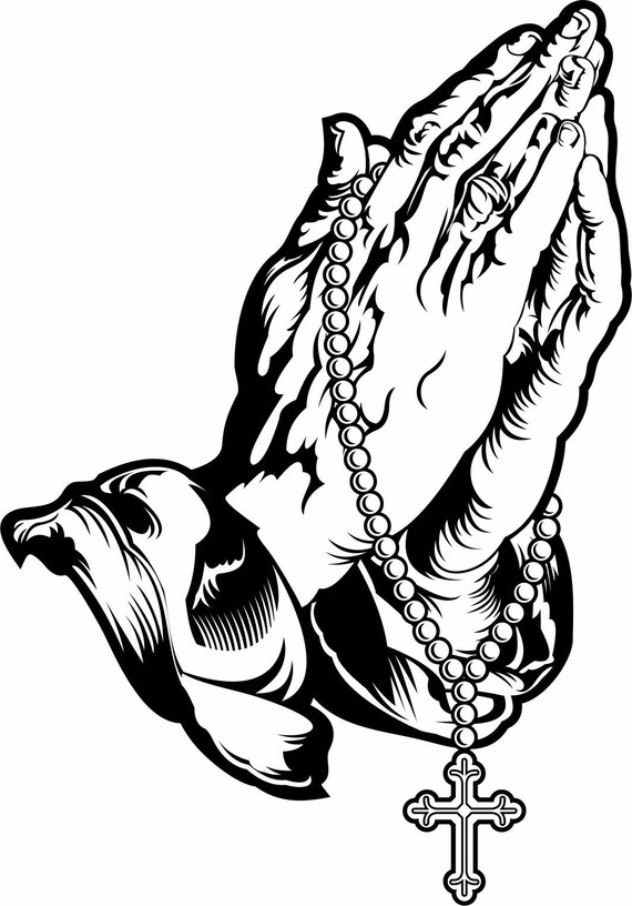 Praying Hands With Chain Decal - Etsy