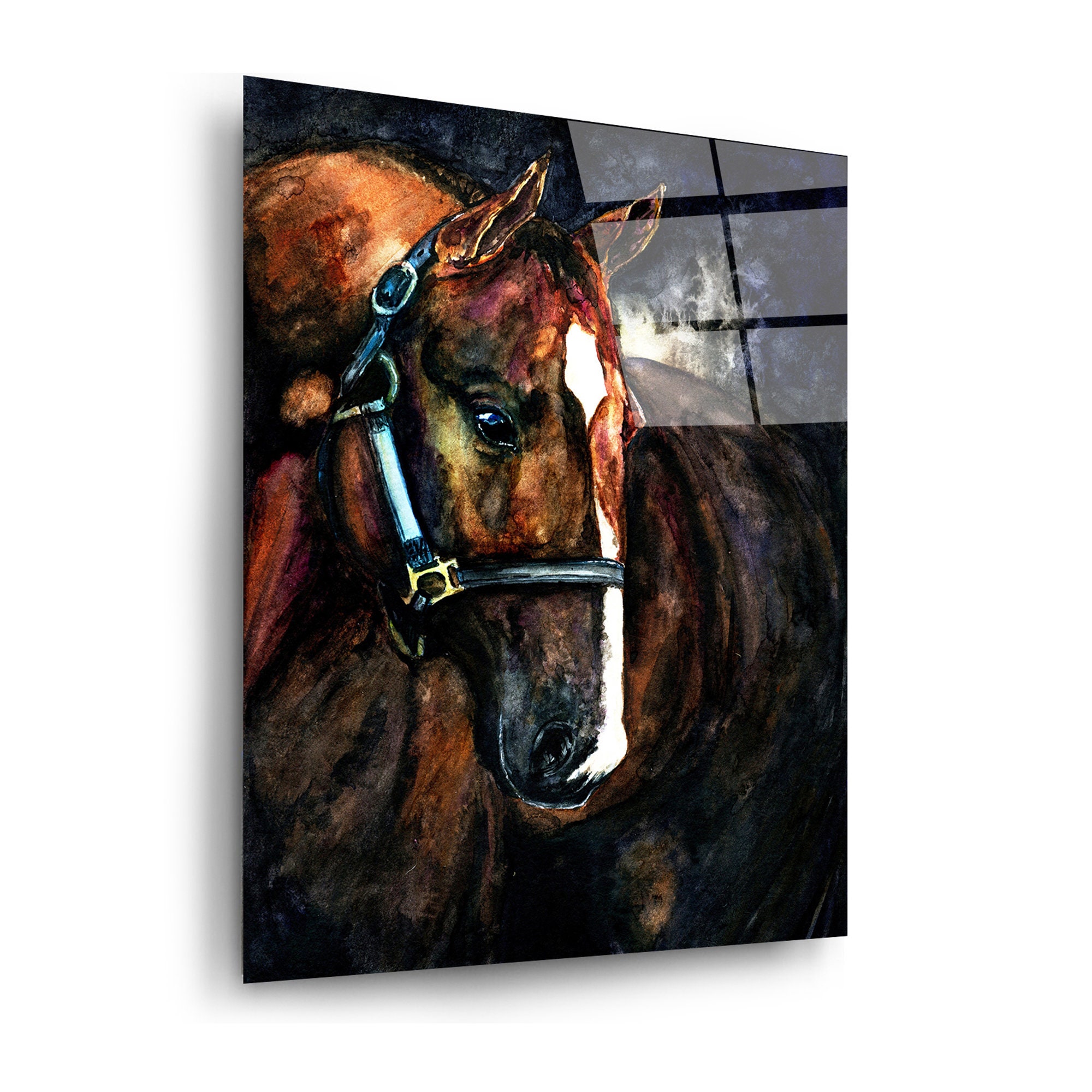 Famous Horse Glass Picture | Non-Frame Slim Glass Picture | Wall Picture Glass | Unique Painting Picture | 50X70 cm Home decor | Home Design