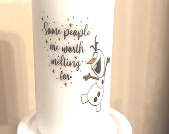Velas de pilar com tema Olaf Frozen Disney para Natal/férias