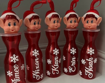 Garrafa infantil personalizada para bebida de elfo, Natal/férias