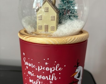 Vela globo de neve inspirada na Disney para o Natal/feriado