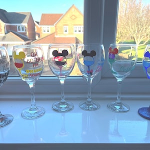 Disney inspired character wine glass