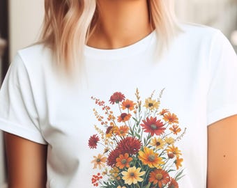 Watercolor Wildflower Shirt: Women's Fall Tee