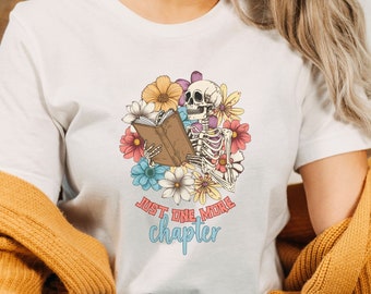 Skeleton Book Lover Shirt: Halloween Reader Tee