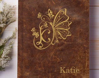 Monogram Hardcover Journal for Women, Personalized Notebook