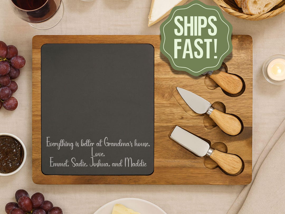 Personalized Acacia Wood Charcuterie Board | Engraved Slate, Cheese ...