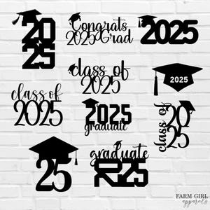 Class of 2025 SVG-bestanden afstuderen taart Topper SVG afstuderen SVG bundel Grad 2025 afstuderen partij Svg afstuderen partij decor