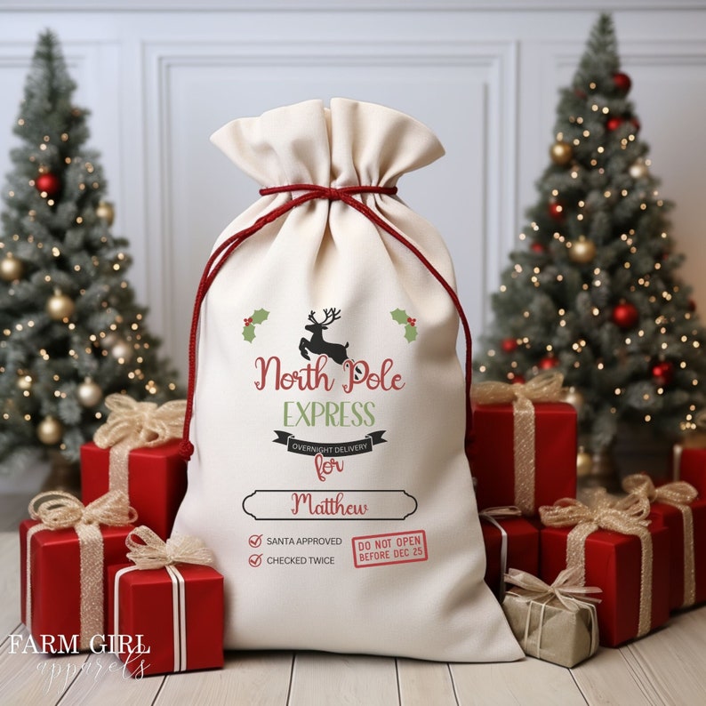 Personalized Santa Sack for Kids Santa Sack Personalized Etsy