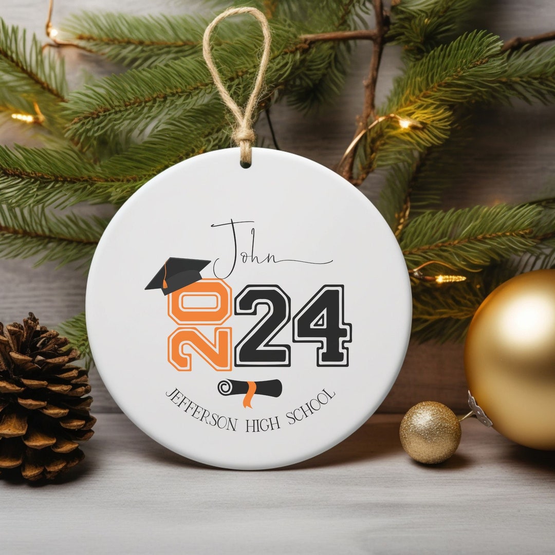 Class of 2024 Graduation Ornament, Personalized Class of 2024 Christmas