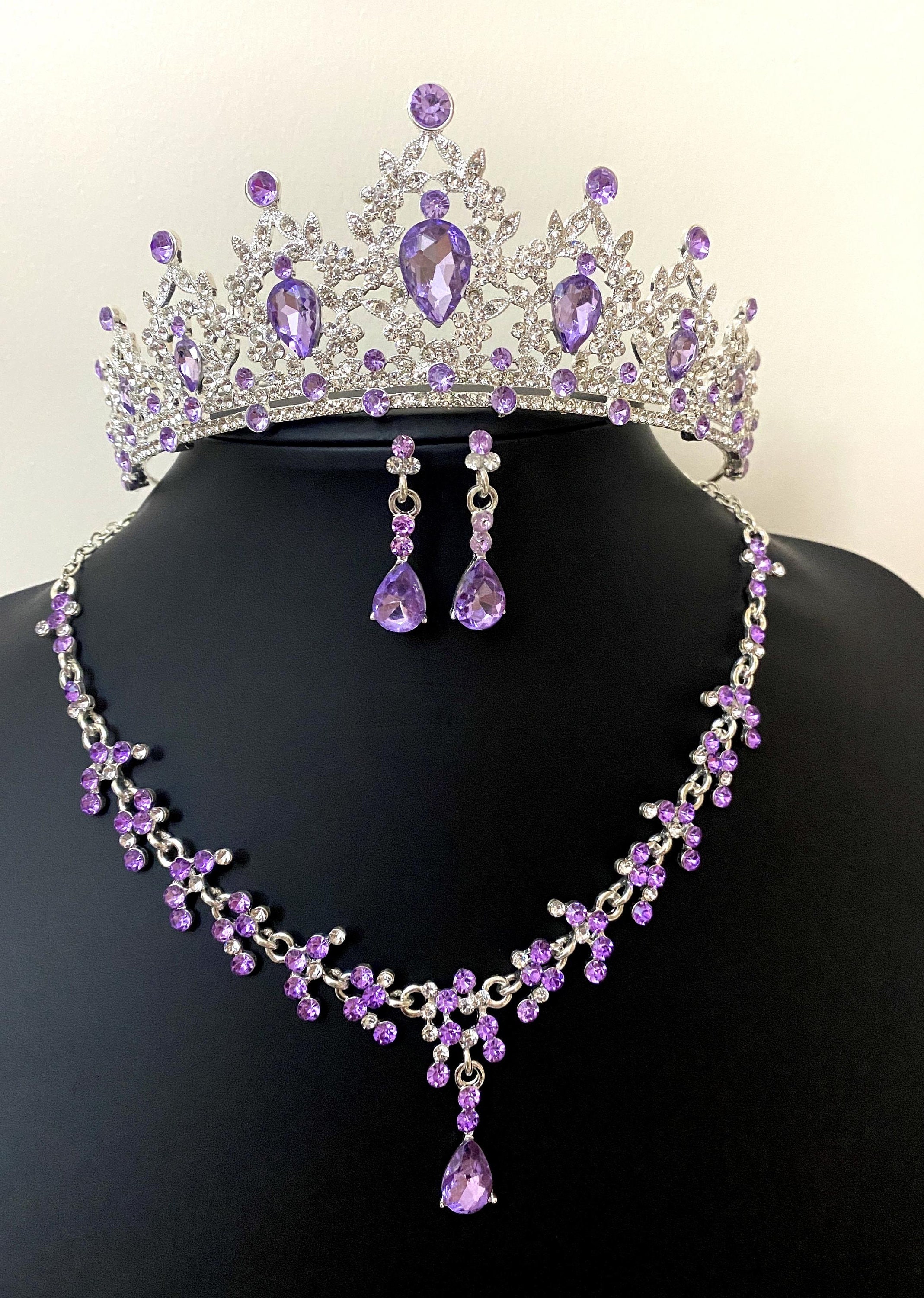 Purple Baroque Crystal Bridal Tiara, Wedding Headpiece  display picture 2