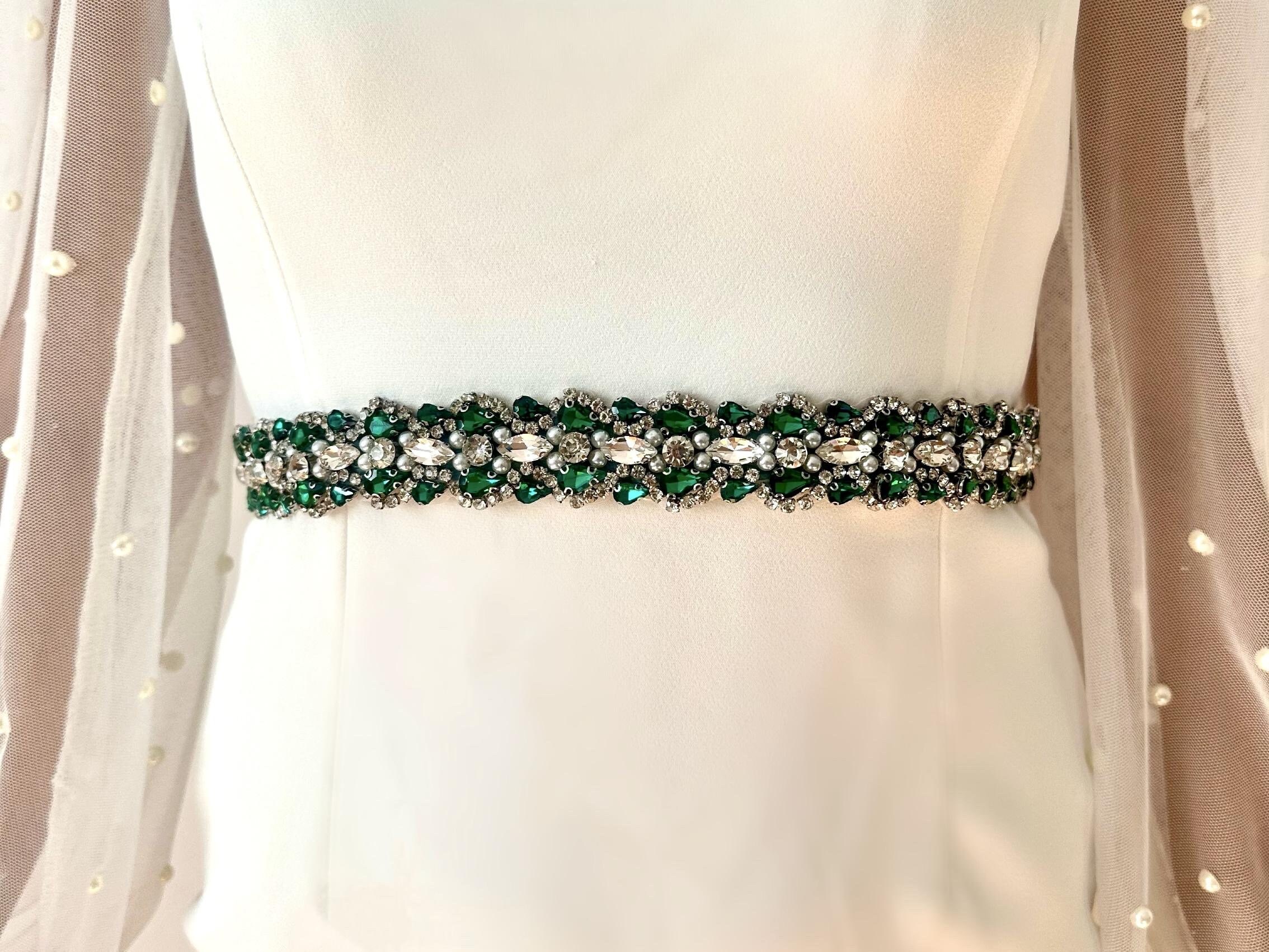 emerald green belt for dress Emerald Green Ostrich Belt for Sale Online main image 1