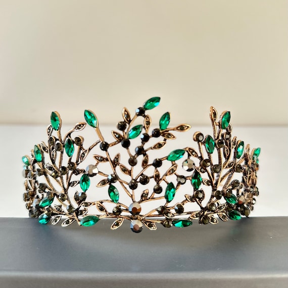 Kristallblumen-Haarkamm – Handgefertigt, 5x9 Cm, Grün, Für Hochzeit, Abschlussball & Feiern
