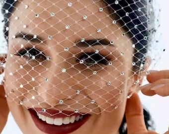 1 Pezzo Velo Da Sposa A Gabbia Di Uccelli Con Fermaglio Per - Foto 10