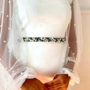 Emerald Green Bridal Belt Crystal Sash Belt Wedding Rhinestone Belt Gift For Brides Emerald Green Wedding Dress Bridesmaids Belt Beaded Belt