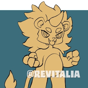 Furry lineart & base CatLion