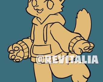 Furry Lineart & Base Fursona | Digital Download | DIY Character Design.