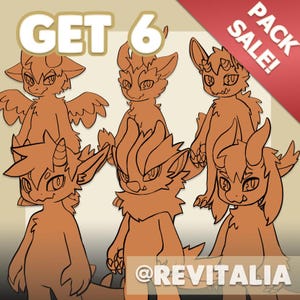 Instant Download Furry Character OC - Base and lineart - Customization