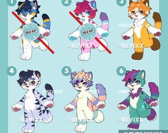 Gato Fursona adoptable / OC peludo único en venta