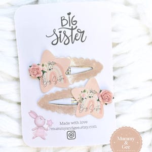 Big Sister gift set, Clips/Star. New baby