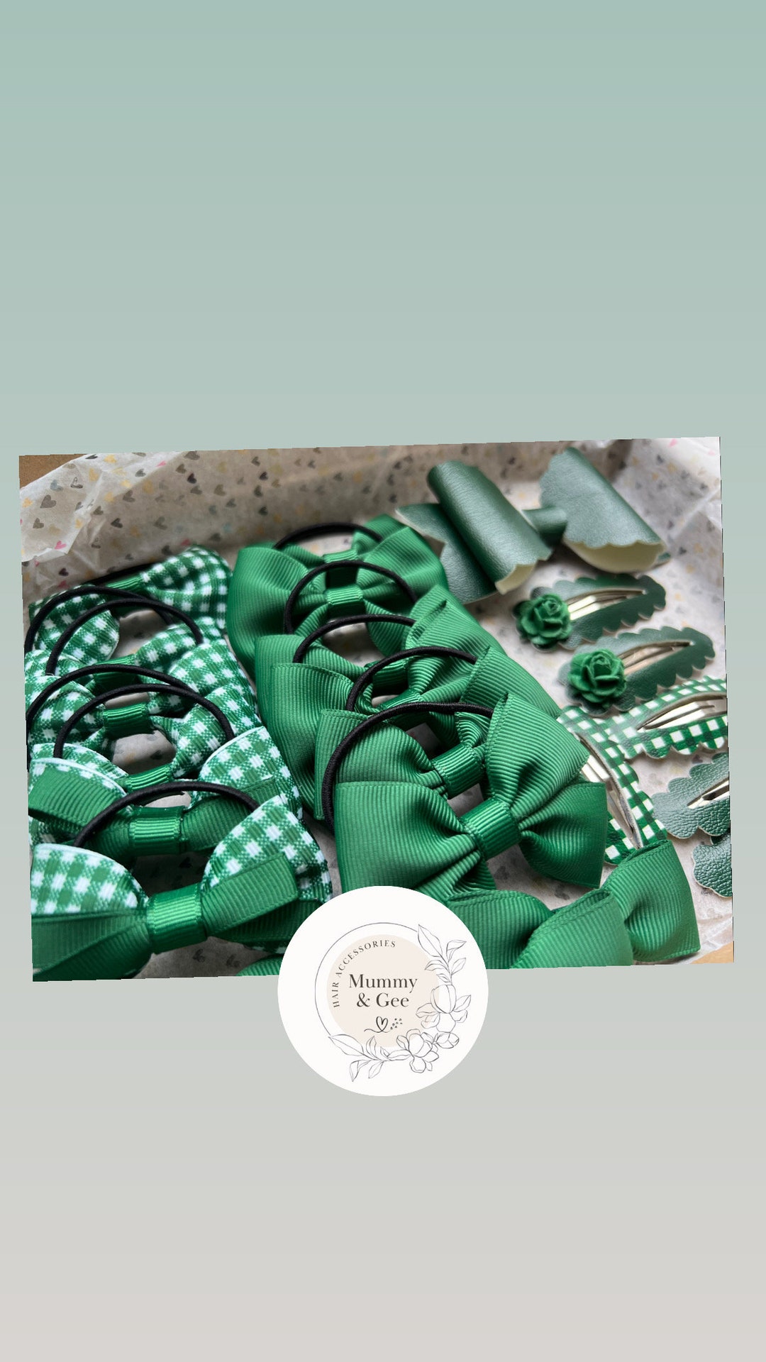 School Hair Set Dark Green Hair Clips Etsy UK