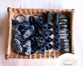 School Hair set - Navy Blue - hair clips