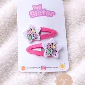 Big Sister Star Hair Clips, Bright Sister Set