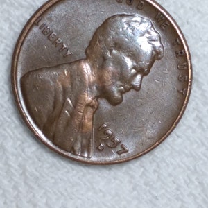 1957 D Wheat Penny Bubble Date Error
