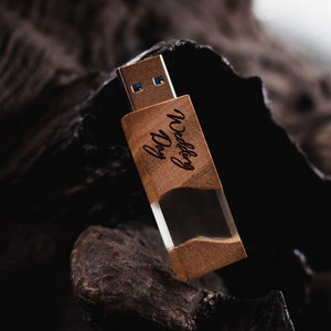 Personalized crystal flash drive | Handmade engraved high-speed wooden glass USB 3.0