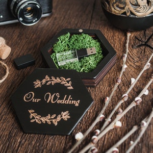 Custom Printed Wooden USB Box and usb 3.0 Flash Drive | high-speed glass memory stick | Wedding Anniversary Christening Birthday Gift