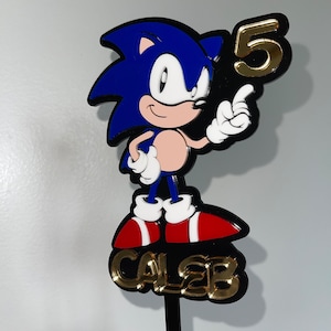 Igel Cake Topper | Personalisierte Kinder Cake Topper | Sonic Geburtstag | Kinder Geburtstag Party Dekor | Igel Kuchen Dekor | Anime-Geburtstag