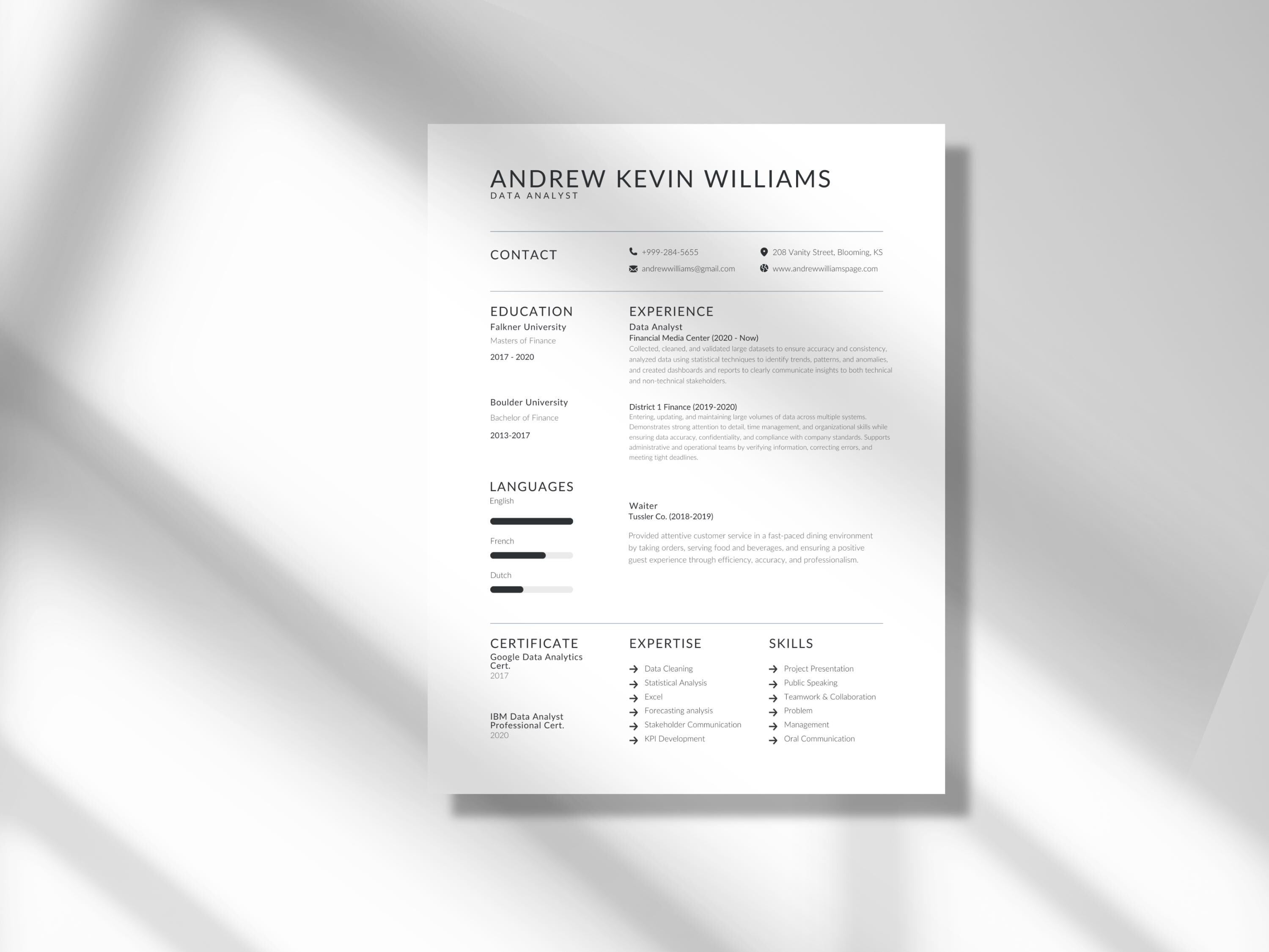 Professional ATS Resume Template Modern Editable Canva Resume Clean ...