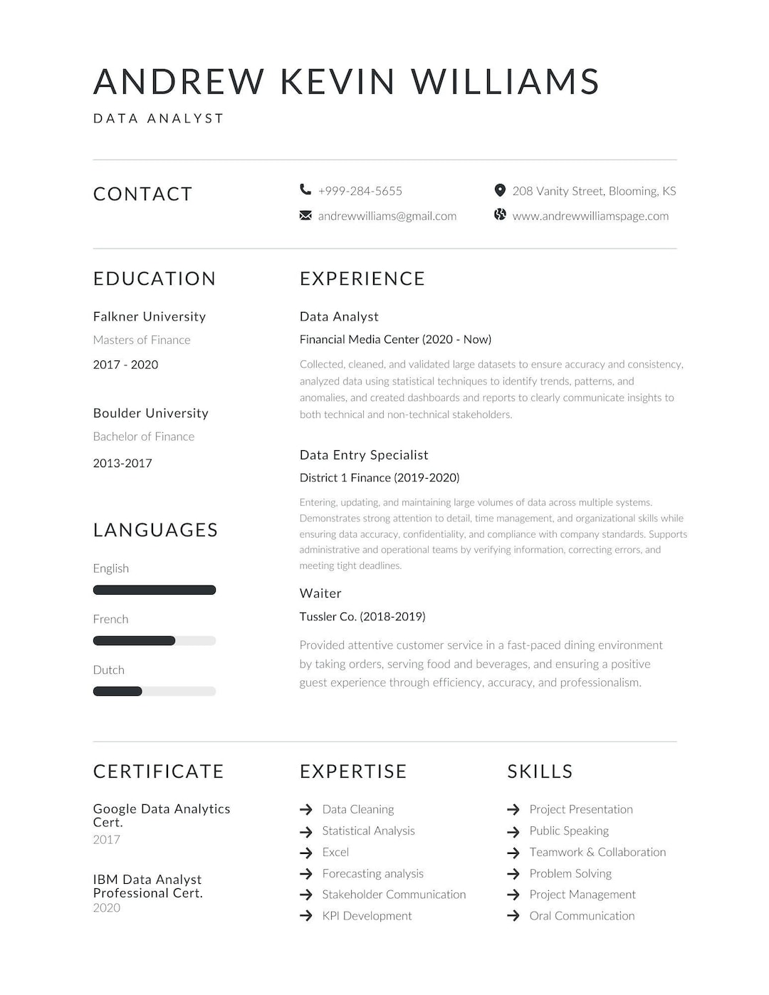Professional ATS Resume Template Modern Editable Canva Resume Clean ...