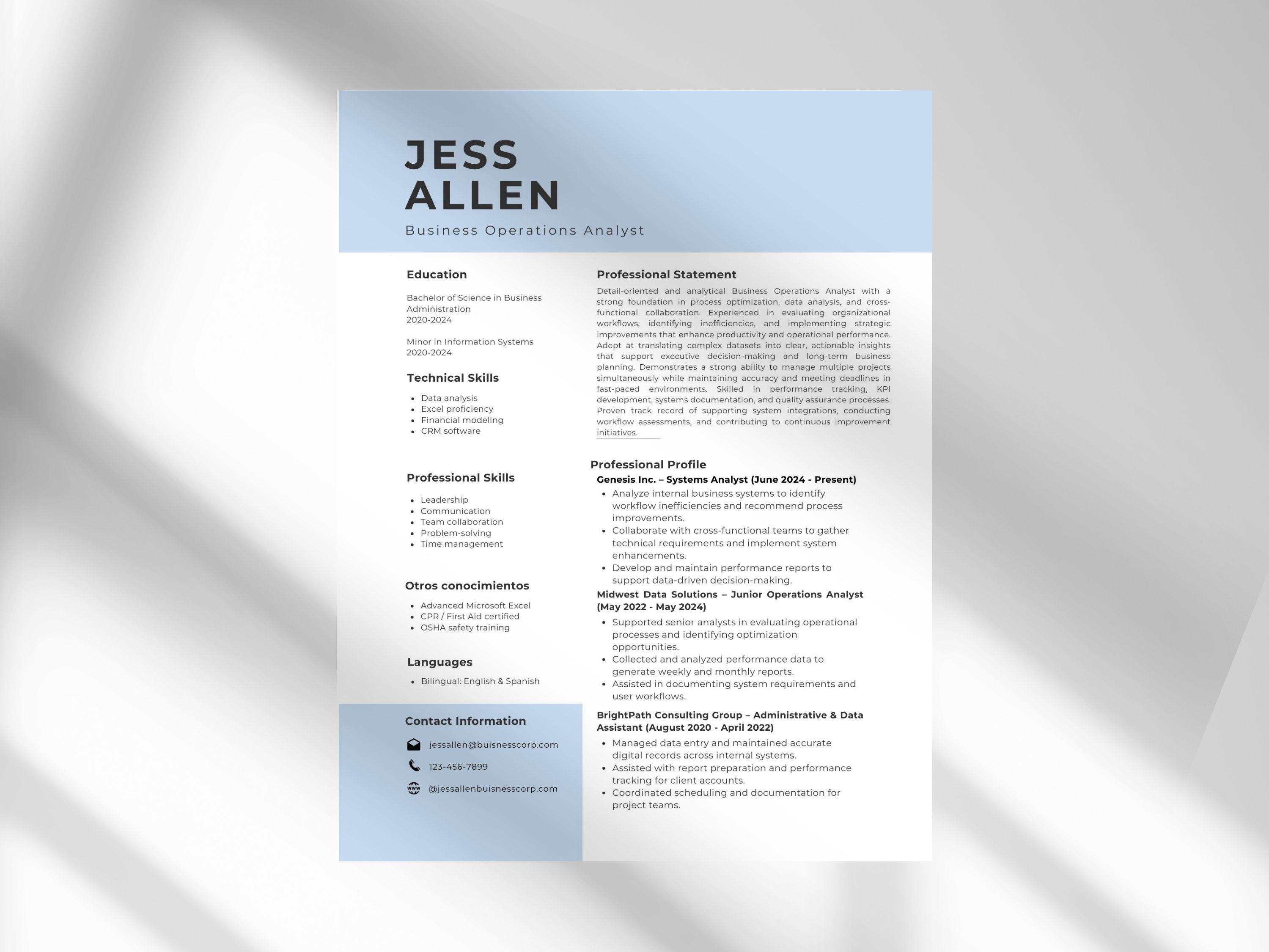 Minimalist CV Resume Template Professional ATS Friendly Modern Resume ...