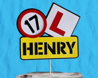 Learner Driver Cake Topper - L Plates - 17th Birthday