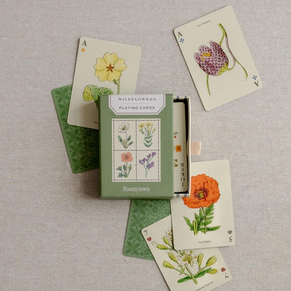 Wildflowers Single Playing Card Deck | Hostess Gift or Party Game