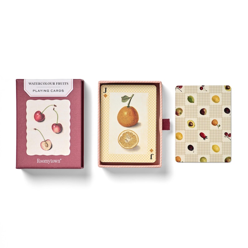 Watercolour Fruits Single Playing Card Deck | Fun Christmas Game for ...