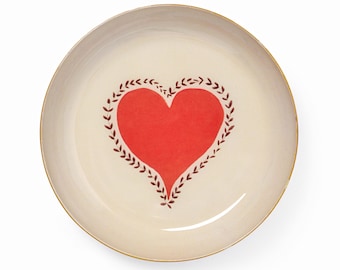 Heart Enamel Tray | Victorian Valentine Keepsake Dish