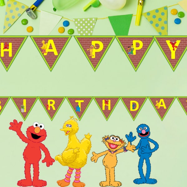 Happy Birthday Elmo Banner - Etsy
