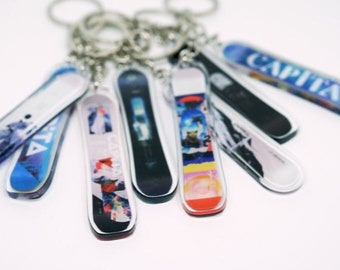 Handmade 3D Snowboard Burton-inspired Keychain - Miniature Winter