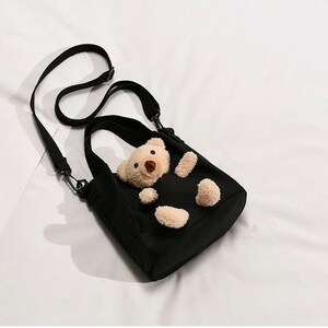 Teddy Bear Pattern Print Crossbody Bags