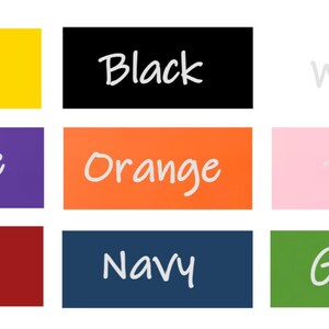 Pode incluir: Uma cole&ccedil;&atilde;o de amostras de cores, cada uma com um fundo de cor diferente e um nome de cor correspondente em escrita branca. As cores incluem prata, ouro, preto, branco, azul, amarelo, roxo, laranja, rosa, coral, turquesa, vermelho, marinho e verde.