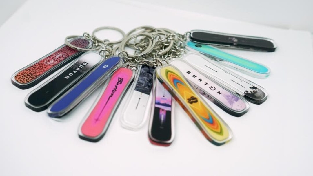 Handmade 3D Snowboard Burton-inspired Keychain Miniature Winter Sports ...