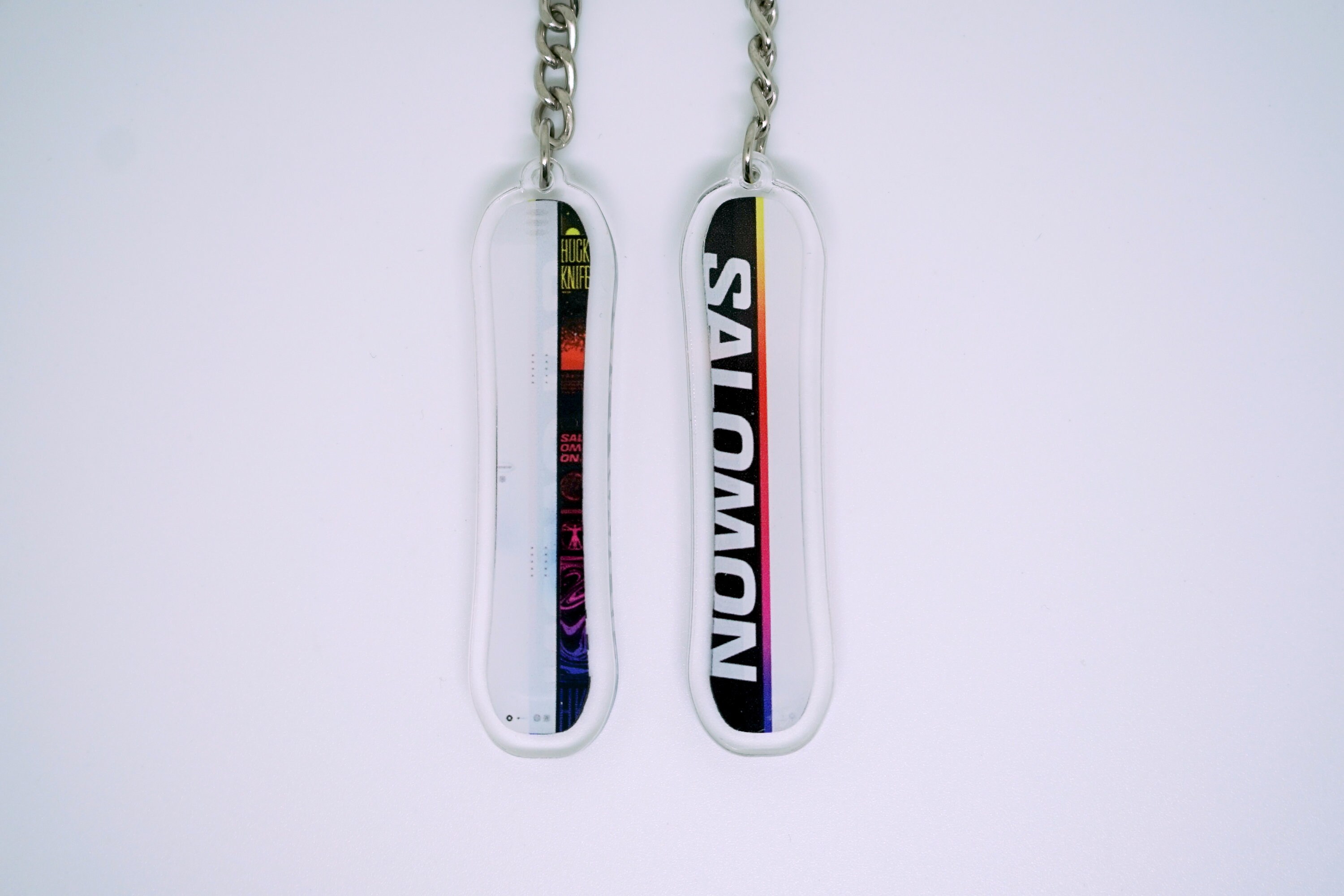 Handmade 3D Snowboard Salomon-inspired Keychain - Miniature Winter