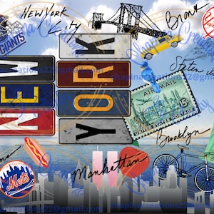 New York 20 oz skinny tumbler Sublimation Design, Digital Download, New York Tumbler Wrap PNG, New York Sublimation, NY Sublimation Wrap