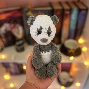 Mini Soft Crochet Panda Bear, ready to ship // toy plush