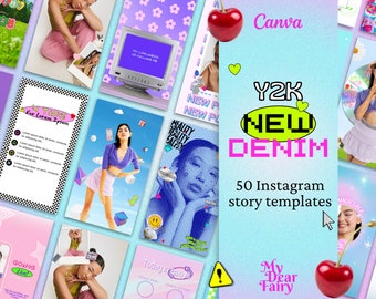 90s & Y2K Instagram Template, Y2K Instagram Story Templates, 2000 IG, NewJeans, Thence Inspired, Bright Instagram, Kidcore, Cyber Y2K, Retro