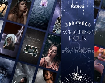 Mystical Instagram Template, Spiritual Story Instagram Template, Canva Design, Dark Witch, Astrology, Tarot, Zodiac, Crystals, Bruja