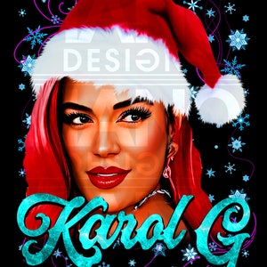 Karol G Navidad Cabello Rojo Png Descarga Digital Sublimación de Archivos, Karol G PNG, Karol G Bichota PNG, Karol G dtf, Karol G PNG